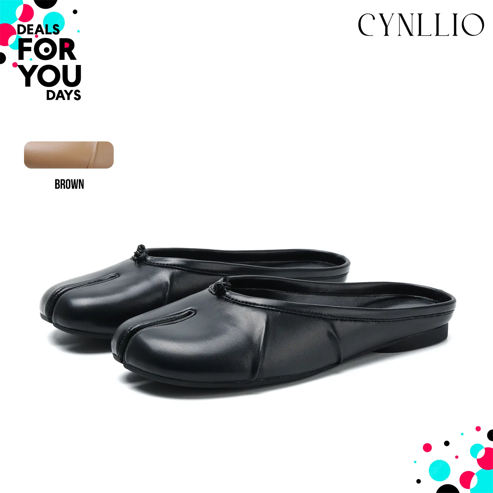 CYNLLIO Womens Tabi Ballet Mules Flat Split Toe Wide Flats Backless Slip On Fashionable Comfy Elegant Office Working Party Outing Holiday Travel Casual Daily Dress Summer Ballerina Japanese Shoes Deals For You Days