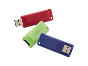 Verbatim 8GB Store 'n' Go USB Flash Drive - 3pk - Red, Green, Blue - TAA Compliant