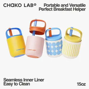 Baobao Cup Stainless steel thermos  yogurt /soup /salad /with spoon Bottle Water Bottles eat box Insulated Containers Portable Drinkware