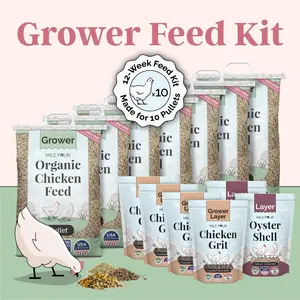 Grower Feed Kit | 12 Weeks of Organic Feed & Grit for 10 Pullets Grower Feed Kit | 12 Weeks of Organic Feed & Grit for 10 Pullets