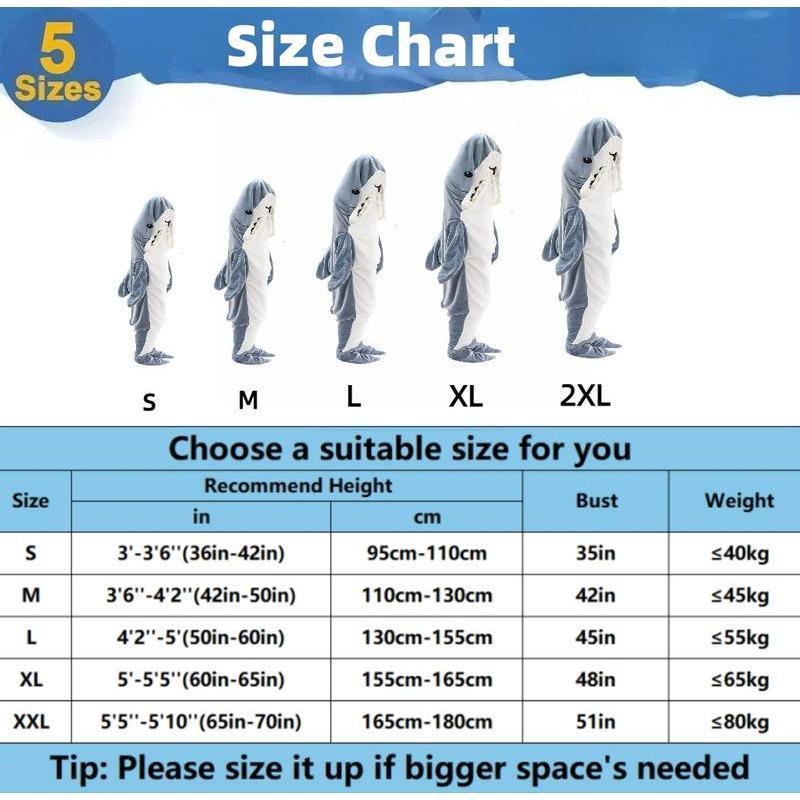 Shark Blanket Hoodie Onesie Sleeping Bag Cozy Costume For Family Loungewear Shark Pajama Comfort Overalls Womenswear Clothing