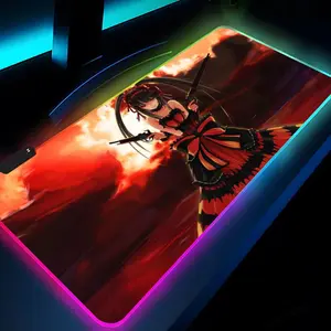 T-Tokisaki K-Kurumi D-Date A Live Mouse Pad Rgb Xxl Laptop Mat Gaming Mousepad Backlit Keyboard Gamer Girl Table Pads Desk