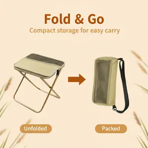 Portable Folding Backpack Stool with Shoulder Strap - Ultra-Lightweight 720g Camp Chair - Heavy Duty 120kg Load Capacity for Hiking, Fishing, Picnic, and Travel - Large Size