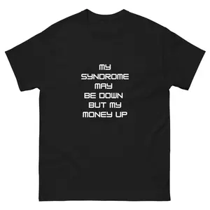 Unisex Money Up T-Shirt Cotton Fabric 100% Cotton Open-end Yarn Tubular Fabric Taped Neck & Shoulders Double Seam at Sleeves and Bottom Hem