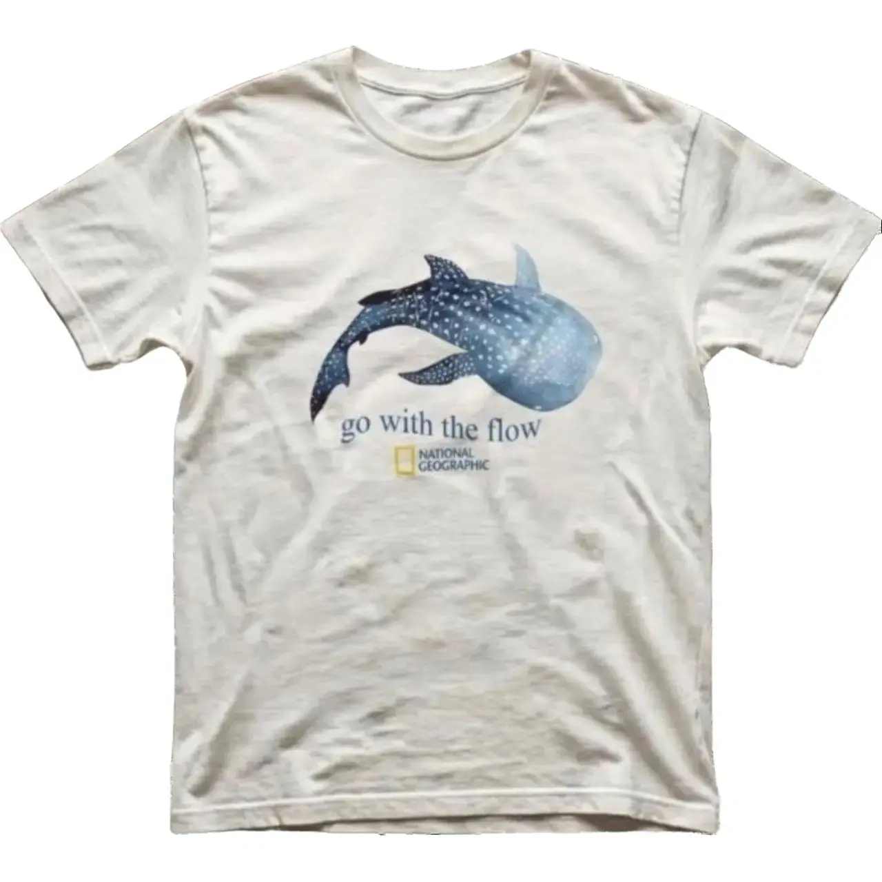 Men's and Women's T-shirt, go with the flow Whale Shark Graphic Tee, Animal Tee, Unisex T-shirt, Gift T-shirt, Y2k Unisex Graphic Tees Gothic Grunge Emo Scene Amity Affliction Style Clothes Menswear Womenswear Streetwear