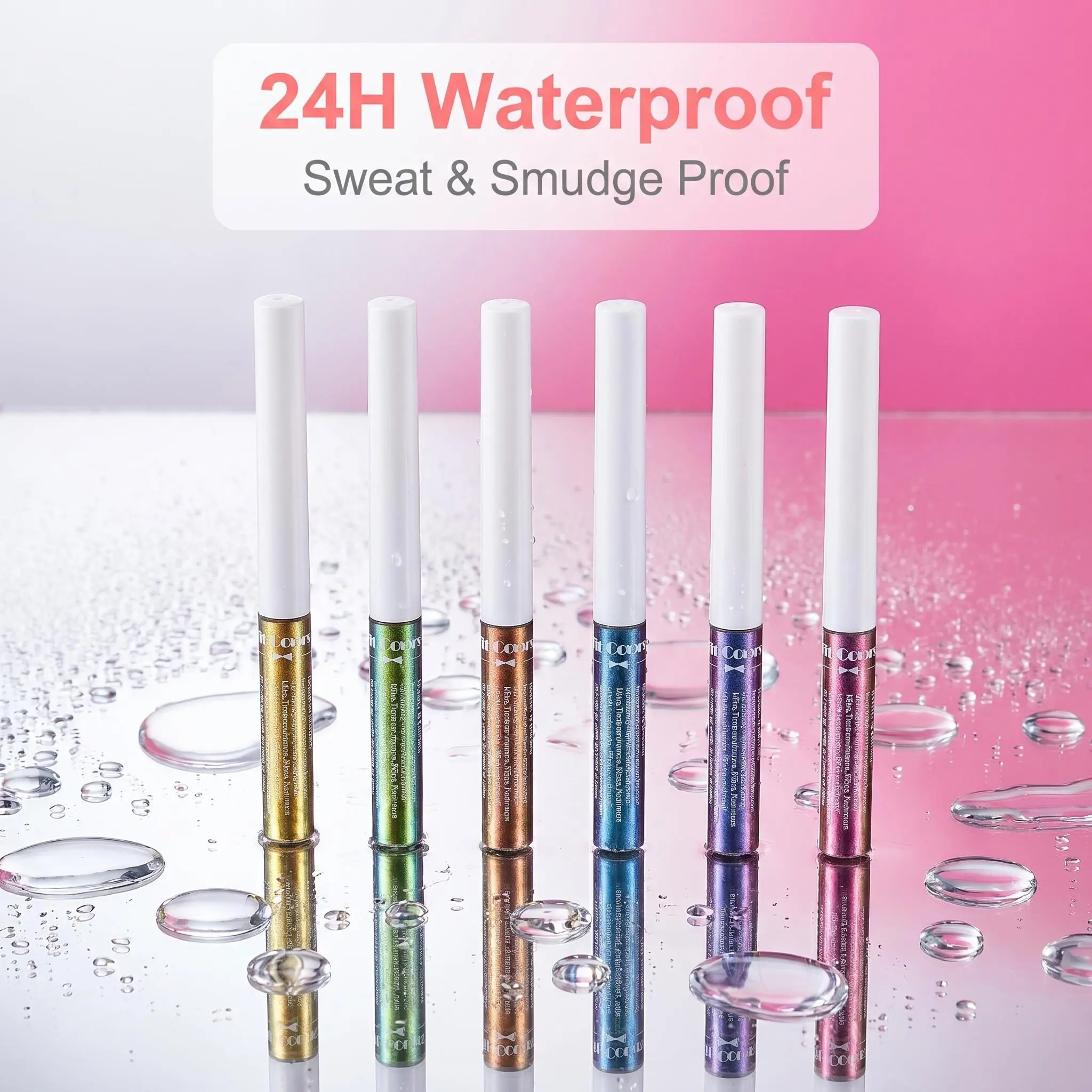 Fit Colors Chameleon Multichrome Eyeliner Set, 6 Color-Changing Eyeliner Pens, Flawless Cosmetic with Lightweight, Long-Lasting Waterproof Formula & Flexible Tip for Metallic Shimmer Makeup