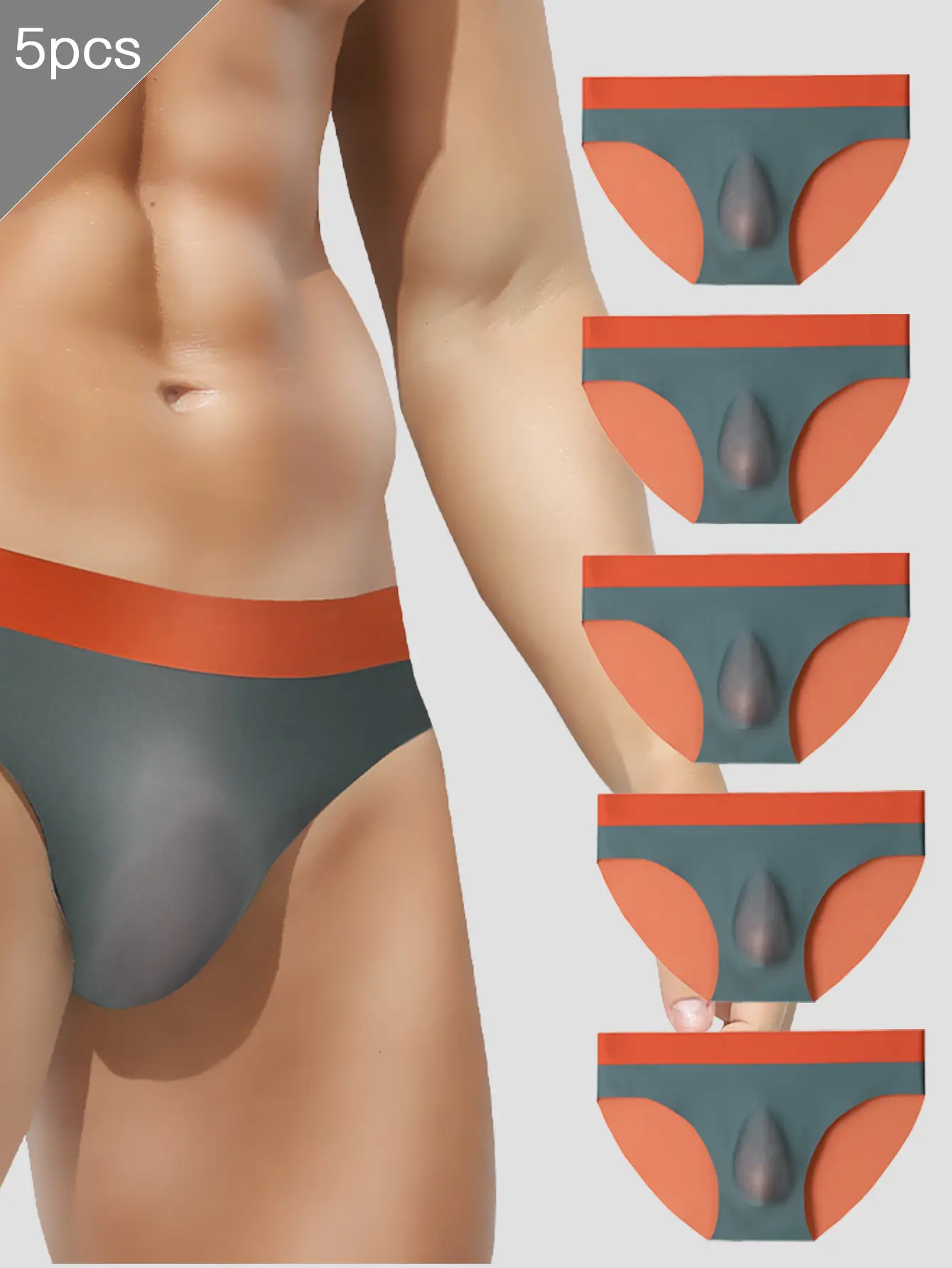 5-pack men's ice silk seamless triangle underwear