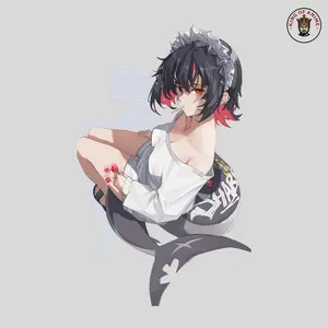 Ellen Joe Sitting with Lollipop Sticker – Cute Anime Waifu Vinyl Decal for Journal and Laptop