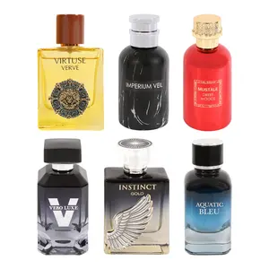 House of Morais Men's Creator Package 3- Perfume Set of Virtuse Verve(HM023), Imperium Veil(HM026), Mustale Sweet Woods(HM029), Vero Luxe(HM033), Instinct Gold(HM039) and Aquatic Bleu(HM040) Eau De Parfum Natural Spray for Men 100Ml 3.4fl.oz.