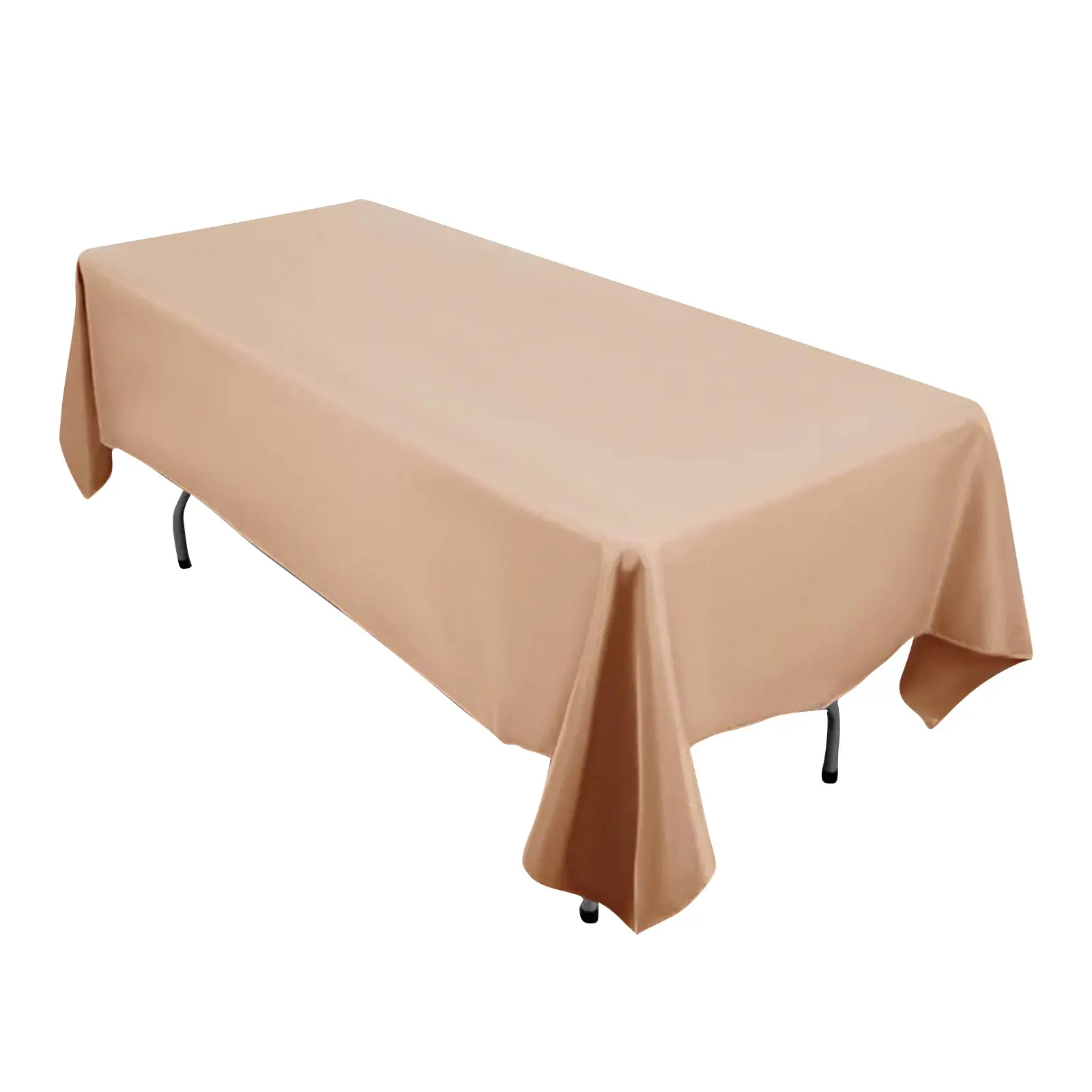 Premium Polyester Rectangle Tablecloth - 60"x102", 220GSM, Nude, Durable, Wrinkle-Resistant, Ideal for Art Deco Banquet Decoration, Outdoor Table Cover, Machine Wash