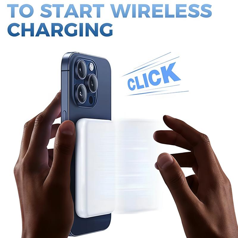 5000mAh Magnetic Power Bank MagSafe Wireless Fast Charger for iPhone 12–17 Pro/Pro Max, Compact Portable Battery Pack