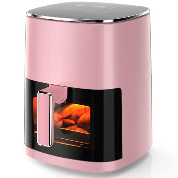 6.34QT Square Air Fryer - Multifunctional Cooker with Viewing Window, 12-in-1 Functions, Non-Stick Basket, 400°F Temp, Dishwasher Safe Parts for Every Family (Roast, Bake, Dehydrate)
