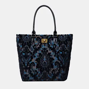 Burnout Velvet Black Carpet Tote Shopper