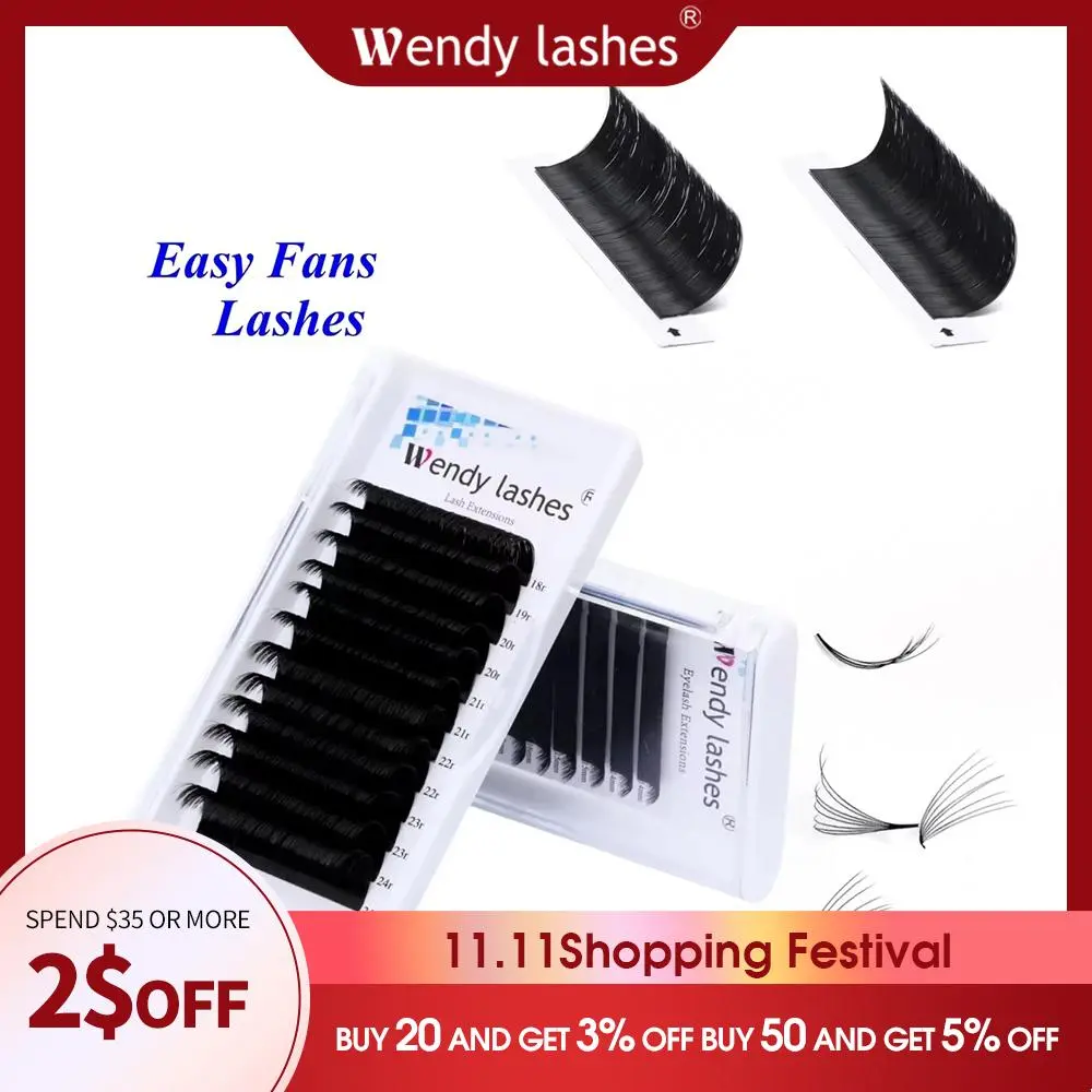 Easy Fanning Volume Mega Eyelashes Extension Auto Flowering Rapid Blooming Fans Lash Wendy Lashes High Quality Supplier Natural 2026 New