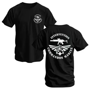 Intervention Commandos Marine T-Shirt, Tactical Graphic Tee, Soft Cotton Blend Shirt, Military & Tactical Apparel for Men, Gift for Commandos Fans