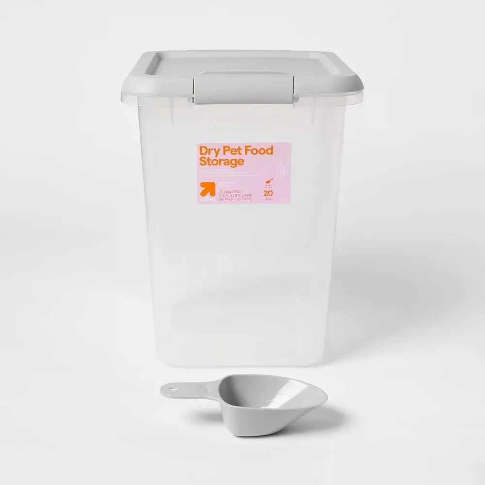 Pet Food Storage Tub with Built-in Scoop - 20lbs