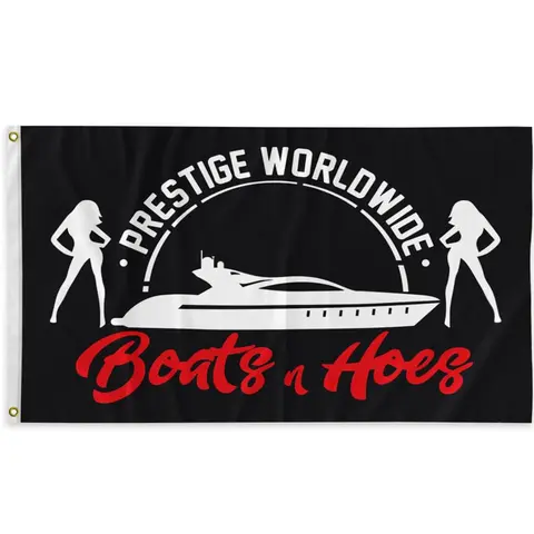 Prestige Worldwide 3x5Ft Flag Boats Hoes Tapestry Wall Hanging for College Dorm Men Cave Decor Room Home Decoration Banner with 4 Brass Grommets