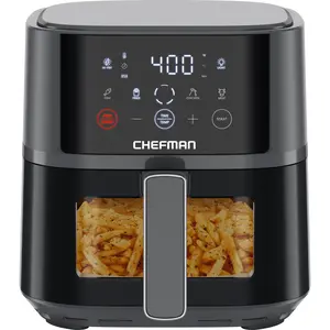 Chefman TurboFry Touch 4-Qt Easy-View Air Fryer w/ 4 Cooking Presets and 450°F Hi-Fry Button - Gray