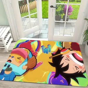 Anime L-Luffy  O-ONE P--PIECES Floor Mat Flannel Rug Ultra Soft, High Water Absorbent & Hypoallergenic, Machine Washable HD Custom Printed Non-Slip Floor Mat for Bathroom, Kitchen Bedroom
