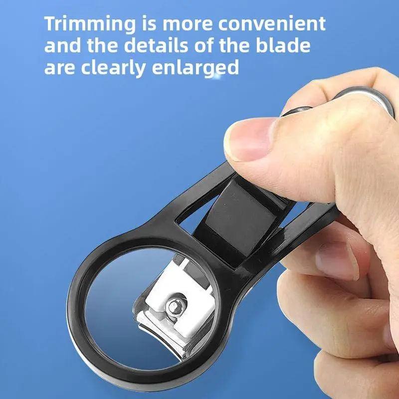 Magnifying glass, nail clipper, nail file, senior/child multi-functional large-sized opening pliers, nail cutter, splash-proof nail cutter. Manicure Nail Care