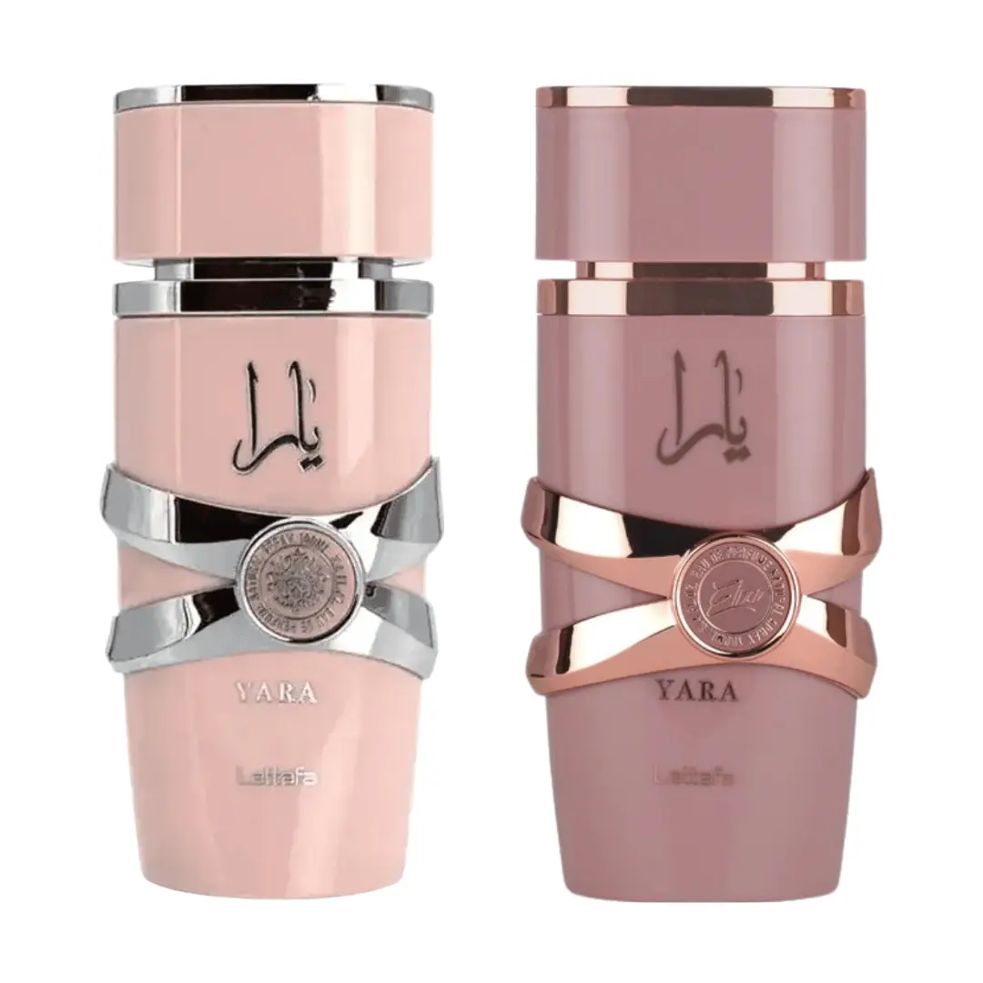 Lattafa Scented Aroma Perfumes for Women, YARA + YARA ELIXIR 2-Piece Bundle Packaged Women's Fragrance Set