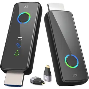 2026 Upgraded  HDMI Transmitter and Receiver, 165ft/50m Plug & Play, 4K Decode 1080P@60Hz Output with LED , 5G/2.4G for Laptop/PC/Camera to TV//Projector