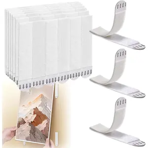 Large Picture  Strips Heavy Duty,24-Pairs(48 Strips),-Free Wall Hangers for Frames, Art, Photos &  Decor- Works  Painted Walls, Tile, Glass &