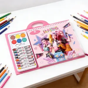 Drawing Book Crayon Doodle & Coloring Book-Demon Hunter-Anime Movie Educational Coloring & Drawing Book (With Crayons)Cute Cartoon Design