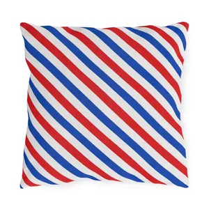 USA Flag Pinstripes Outdoor Pillow | Patriotic Throw Pillow, Fourth of July Decor