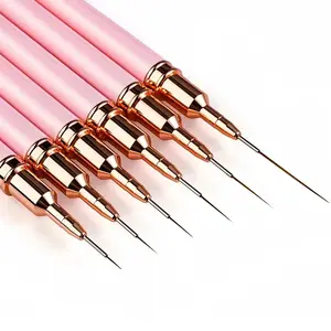 5 Counts Brush Set, Nail Art Brushes for Gel Polish, Nail Art Painting Pen, Brush for Nail Art Sizes 4/8/12/20/25mm，5pcs Nail Art Fine Line Pens, Extended Line Drawing Brushes, Professional Nail Design Tools, Essential Manicure Supplies