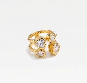 The Pear Heart Stack Ring