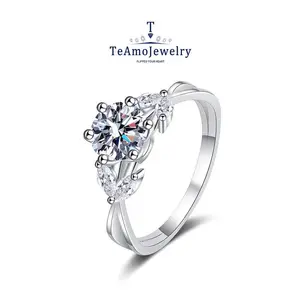 【Buy 1 get 1 Bracelet】【RM-302】925 Silver Moissanite Ring, Eight Hearts and Eight Arrows Classic Six Claw One Carat Lady Best Friend Women's Ring