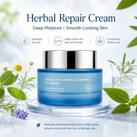 Herbal Anti-Wrinkle Firming Face Cream - 50ml Moisturizing Skincare Lotion for All Skin Types, Deep Repair, Hydration Locking, Nourishing, Smoothening
