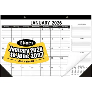 Desk Calendar 2026,2026 Desk Calendar-January 2026 to June 2027,18 Months-12x17 in,2026 Calendar,Calendar 2026  for Your ,School or Office.