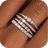 White CZ-Silver Tone