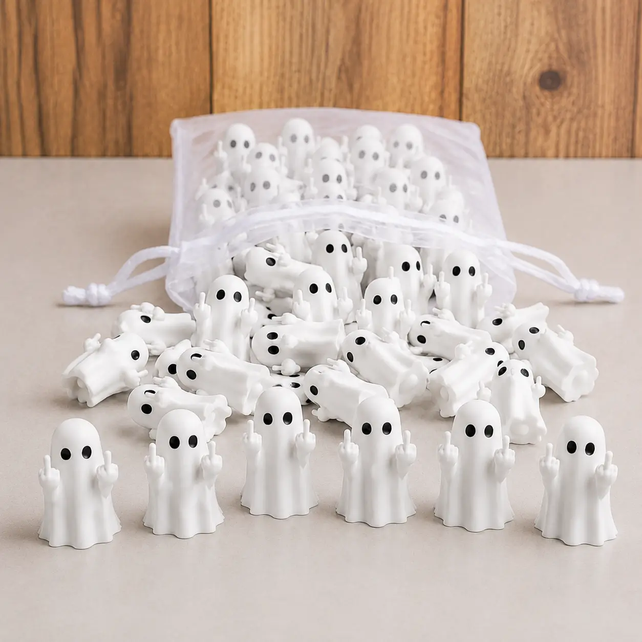 Mini Ghost Middle Fingers, Funny Gag Gift, Halloween Party Favor, Desk Decor