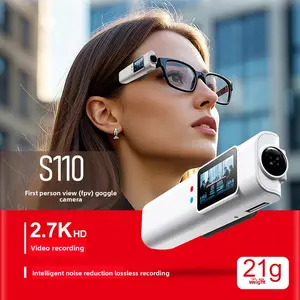 2K high-definition eyeglass-mounted sports camera, portable recording device for audio and video, outdoor smart device