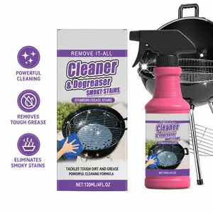 120ML BBQ Grill Cleaner Degreaser Spray, All-Purpose Smoky Stain & Grease Remover, Fast-Acting Deep Cleaning Formula