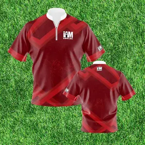 New 2026 Crimson Cross Surge Bowling Jersey, Fashion Bowling Graphic Polo Shirts Summer Trend 3D Printed Mens Short Sleeve Polo T Shirt Loose Lapel Button Sports Tees Tops