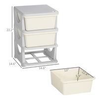 3 Tier, 3 Drawers, White