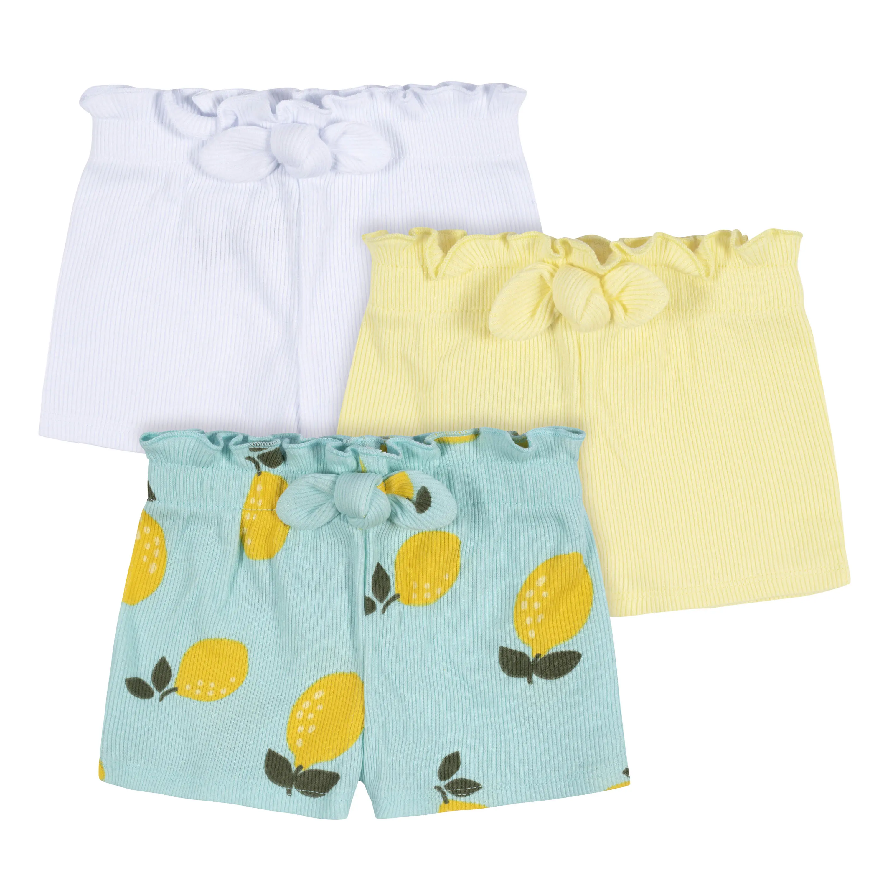 Gerber Baby and Toddler Girls' Pull-On Knit Shorts - 3-Pack