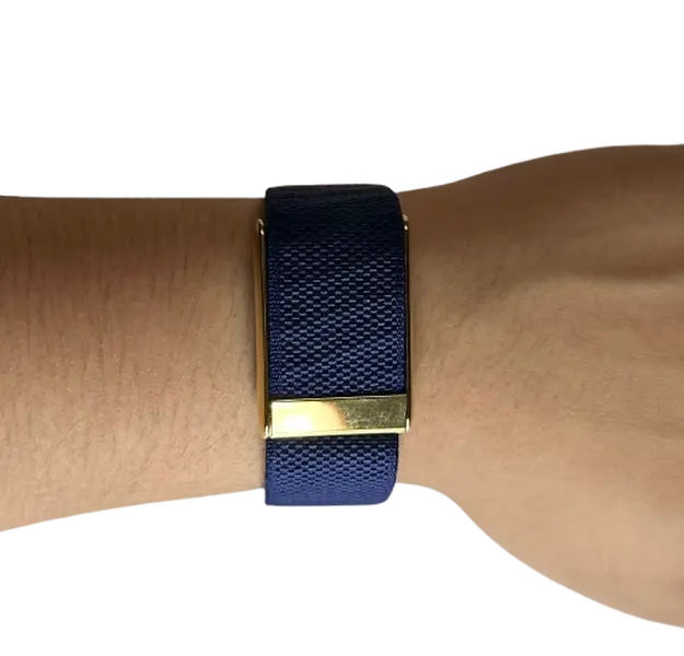 Gold-Plated Luxurious Strap Compatible with Whoop 5.0 - Polished Gold Buckle Adjustable Breathable Woven Band Stylish Replacement Wristband for Men & Women Gold Plated Compatible with One and Peak Not Compatible with 4.0