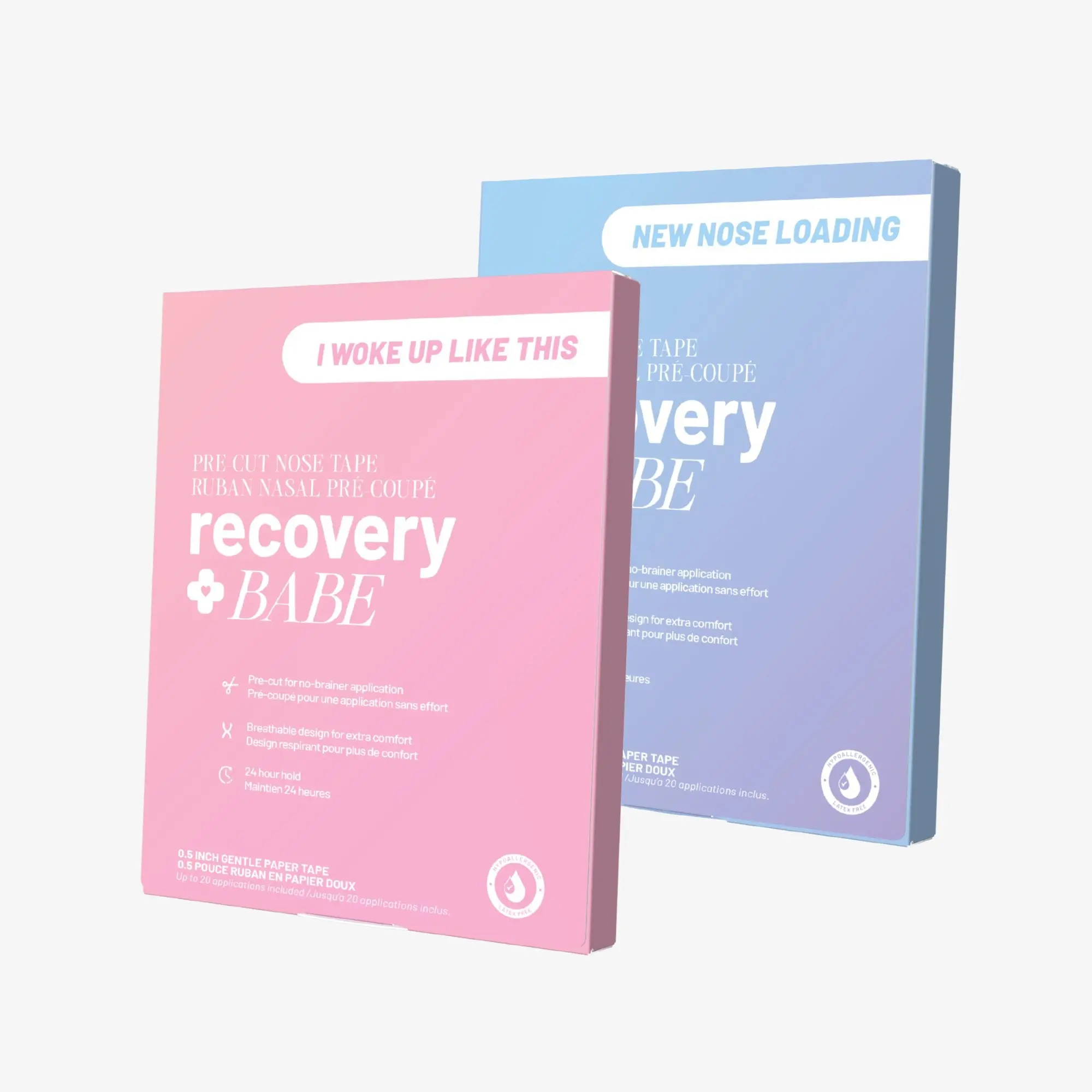 The Main Character Bundle 2-Pack Pre-Cut Nose Tape for Post-Op Rhinoplasty and Wellness Benefits, Pink, Blue, Nude, Paper Tape for De-Puffing and Smoothing Effects