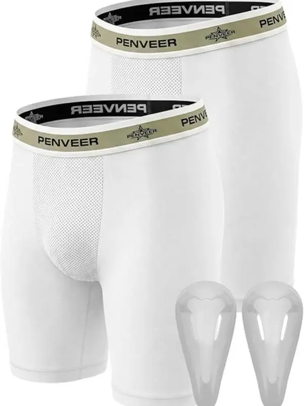 Youth Compression Shorts with Protective Cup – Boys Athletic Underwear for Baseball, Football & Hockey