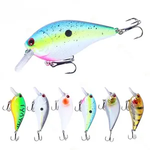 Artificial Fishing Lure, 6 Counts Shallow Diving Crankbait Lures, High-Quality Wobbler Hard Baits for Bass & Pike, Fishing Equipment