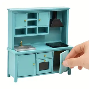 1:12 Dollhouse Mini Kitchen with Cabinets Complete Set for Photography Scene Prop, Perfect Christmas Gift Idea
