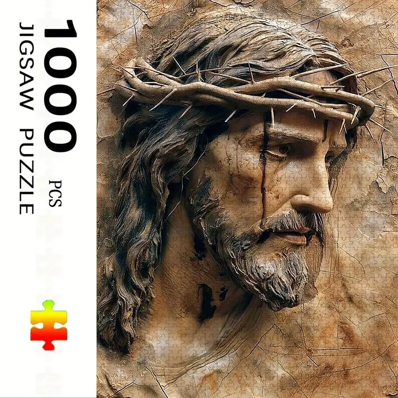 1000 Piece Jesus Theme Puzzle, Creative Puzzle, Jigsaw Puzzles, Large Adult Family Interactive Toy, DIY Home Decor Brain Challenge, Holiday Scene, Perfect Gift