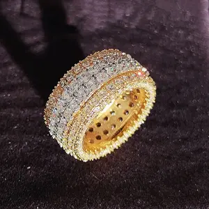 Luxury Rotatable Spinner Ring for Women - Cubic Zirconia Paved Big Ring