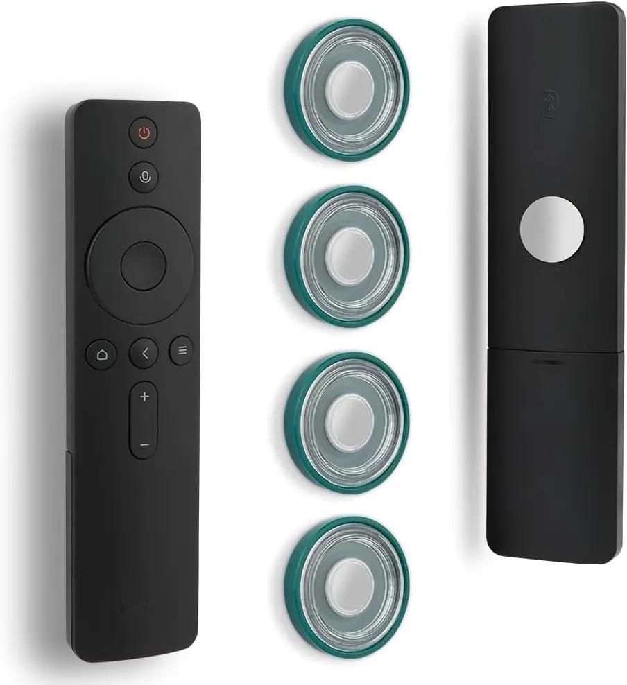 FIDWALL 4 Pack High Magnetic Remote Control Holder - Hole-Free Phone Charging Organiser with Smartphone Stand Mount, Multi-Purpose Storage Container for Home/Office/School (Green)