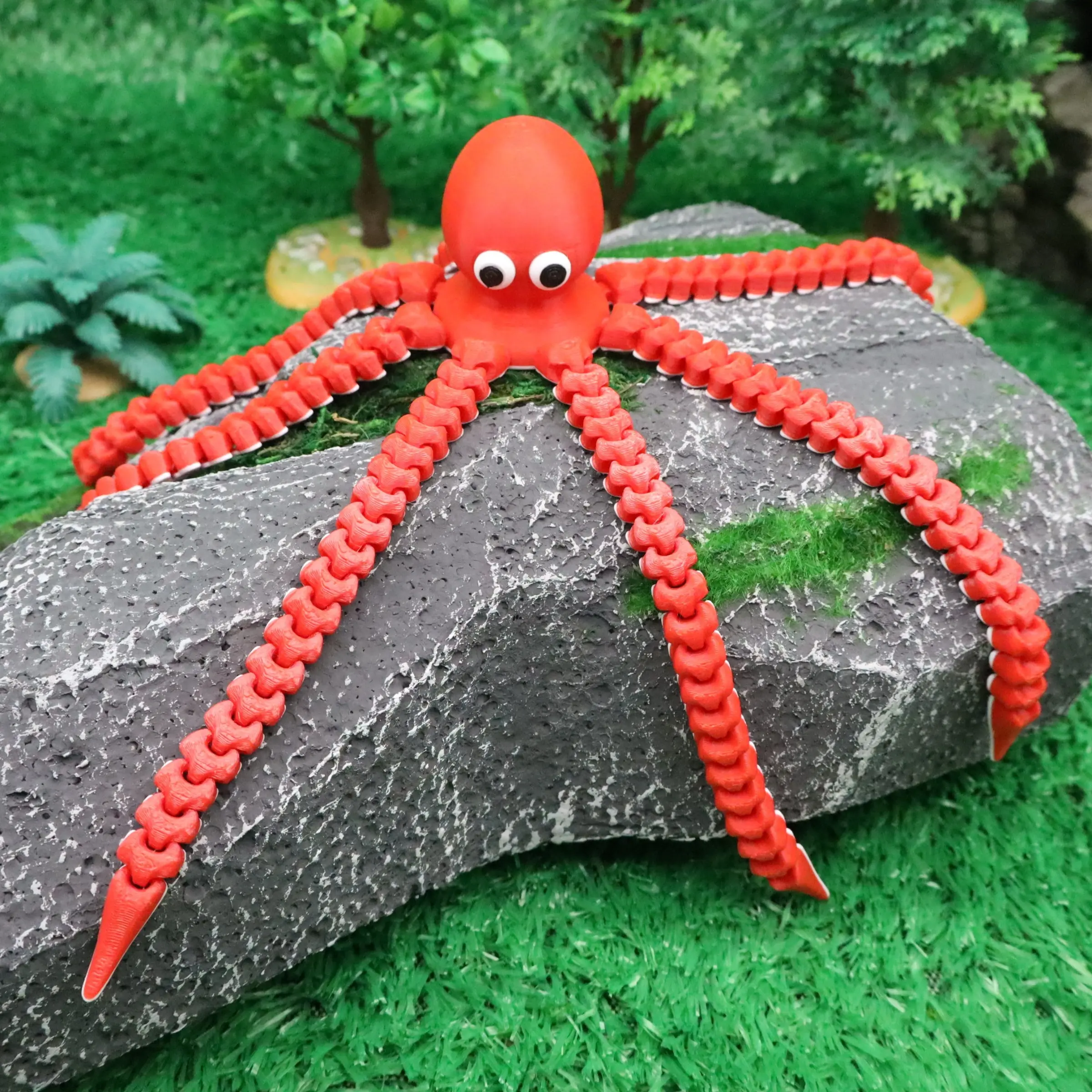 3D Printed Long-Legged Octopus Statue Figurine, Dual-Color Design, Perfect Gift Decor, Ideal for Bookshelf Desktop Decoration, Home Decor Accessory, Articulating Animal Figurines, Animal Decorations, Decorative Home Ornament, Articulated Animal Figurines